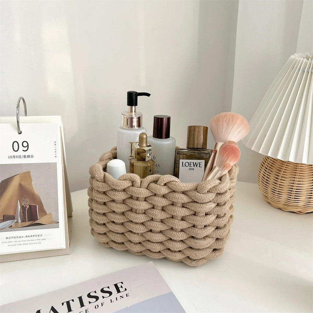 Rynx | Cotton rope braided desk storage basket