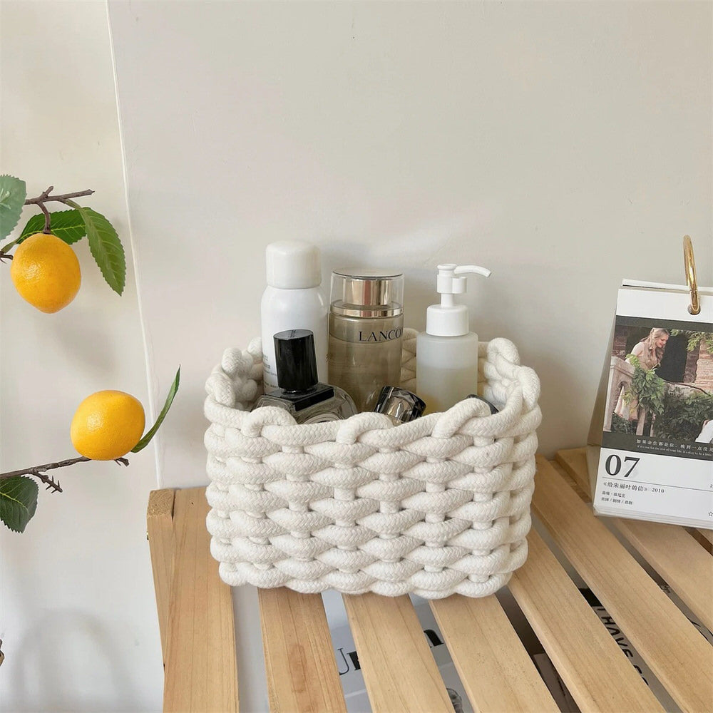 Rynx | Cotton rope braided desk storage basket
