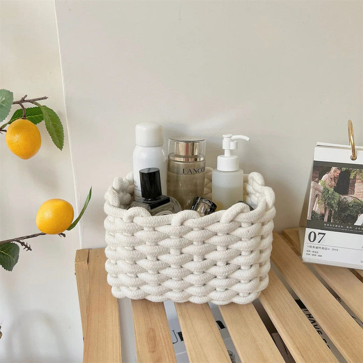 Rynx | Cotton rope braided desk storage basket