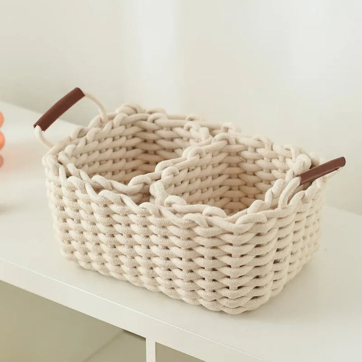 Rynx | Cotton rope braided desk storage basket