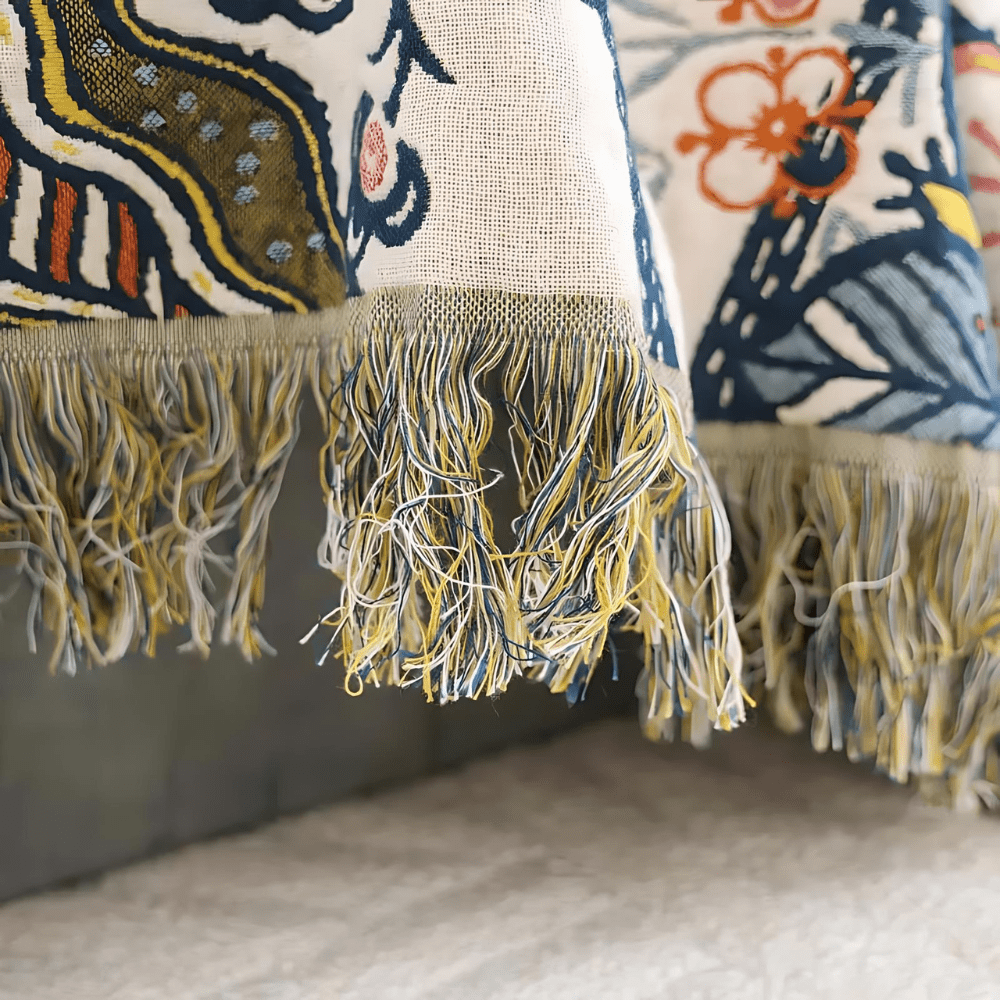 Lisslune | MEADOWNEST BLANKET – Rustic Cotton Blanket with Floral Pattern & Reversible Design