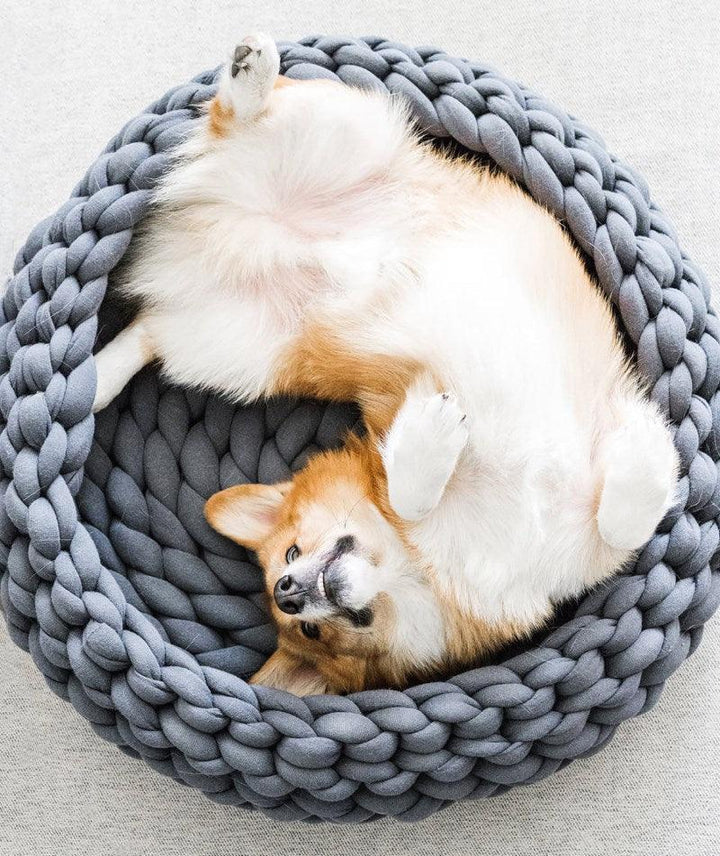 Lisslune | Luxurious handwoven wool pet bed for supreme comfort and elegance