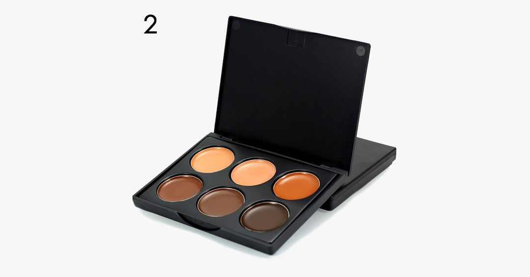 Lisslune | 6 Colors Cream Contour Palette – Achieve great coverage and a seamless look