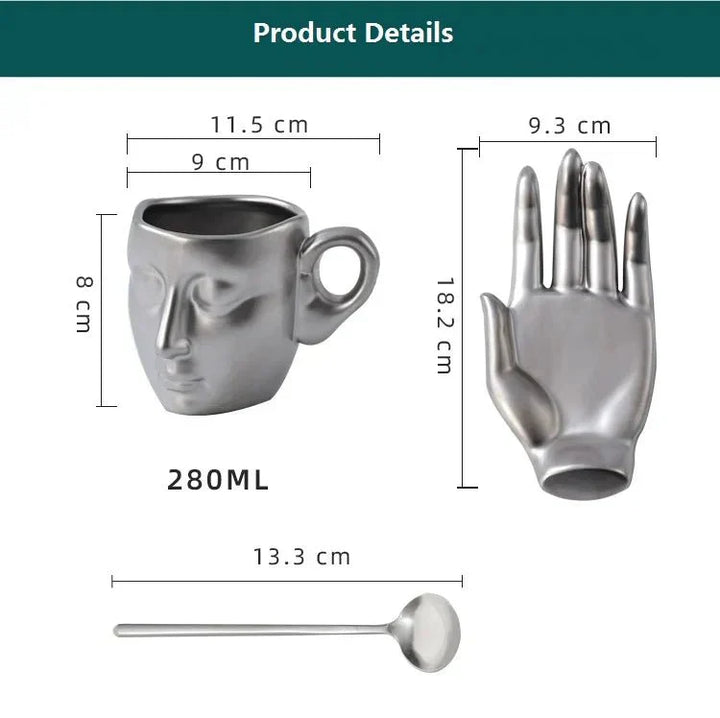 Lisslune | Coffee Cup Set with Minimalist Face Shape