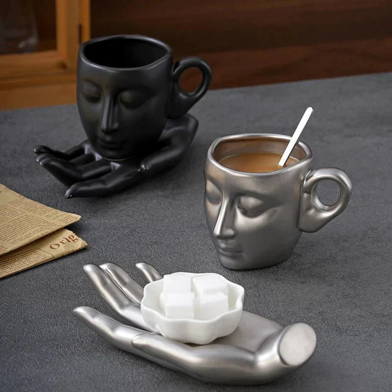 Lisslune | Coffee Cup Set with Minimalist Face Shape