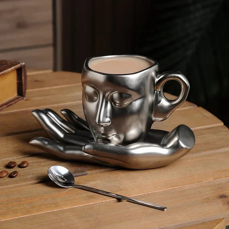 Lisslune | Coffee Cup Set with Minimalist Face Shape