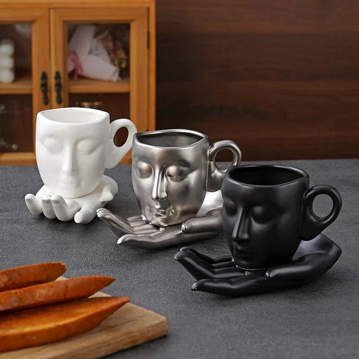 Lisslune | Coffee Cup Set with Minimalist Face Shape