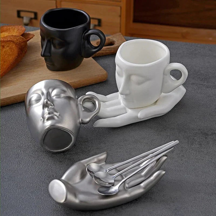 Lisslune | Coffee Cup Set with Minimalist Face Shape
