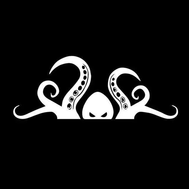 Lisslune | Adjustable Octopus Car Sticker Set - Black/Silver DIY Stickers for Unique Vehicle Personalization