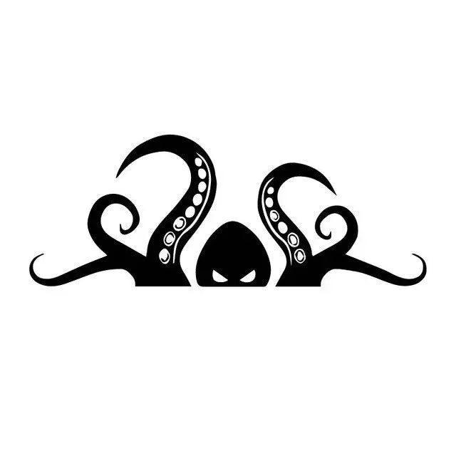 Lisslune | Adjustable Octopus Car Sticker Set - Black/Silver DIY Stickers for Unique Vehicle Personalization