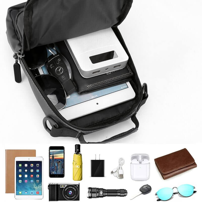 Lisslune | Waterproof Oxford Crossbody Bag, Anti-Theft Sling Bag, USB Charging & Multi-Pocket Design