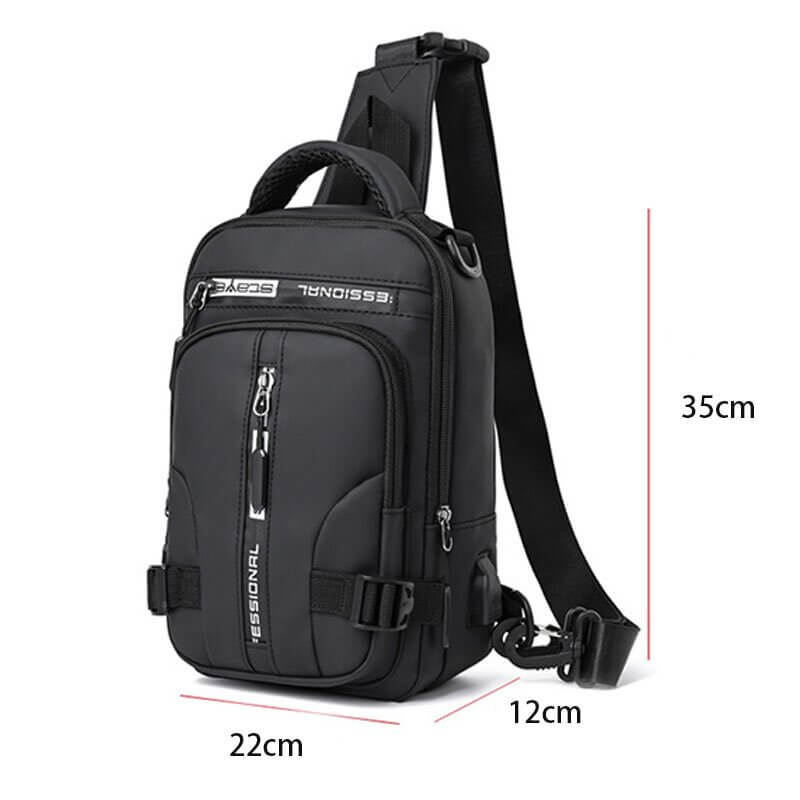 Lisslune | Waterproof Oxford Crossbody Bag, Anti-Theft Sling Bag, USB Charging & Multi-Pocket Design