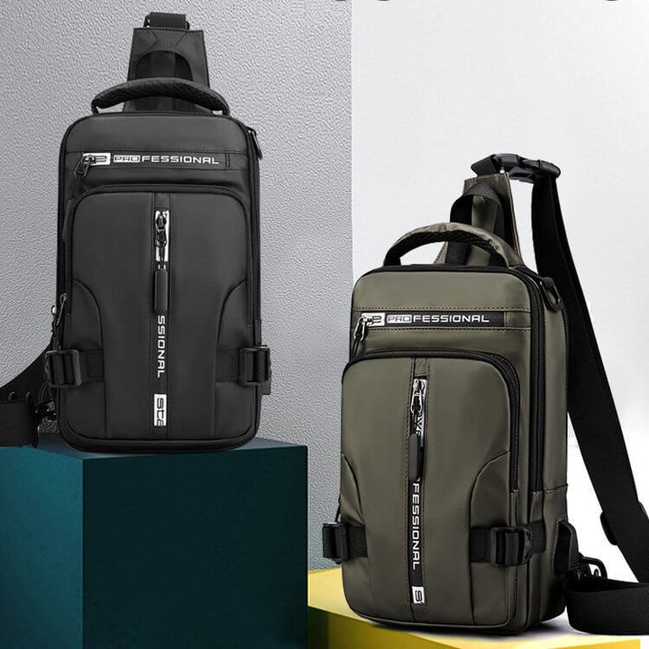 Lisslune | Waterproof Oxford Crossbody Bag, Anti-Theft Sling Bag, USB Charging & Multi-Pocket Design