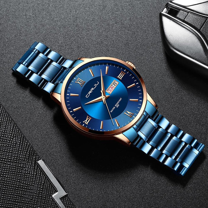 Lisslune | Men's Luxury Waterproof Sports Watch – Stainless Steel Quartz Chronograph