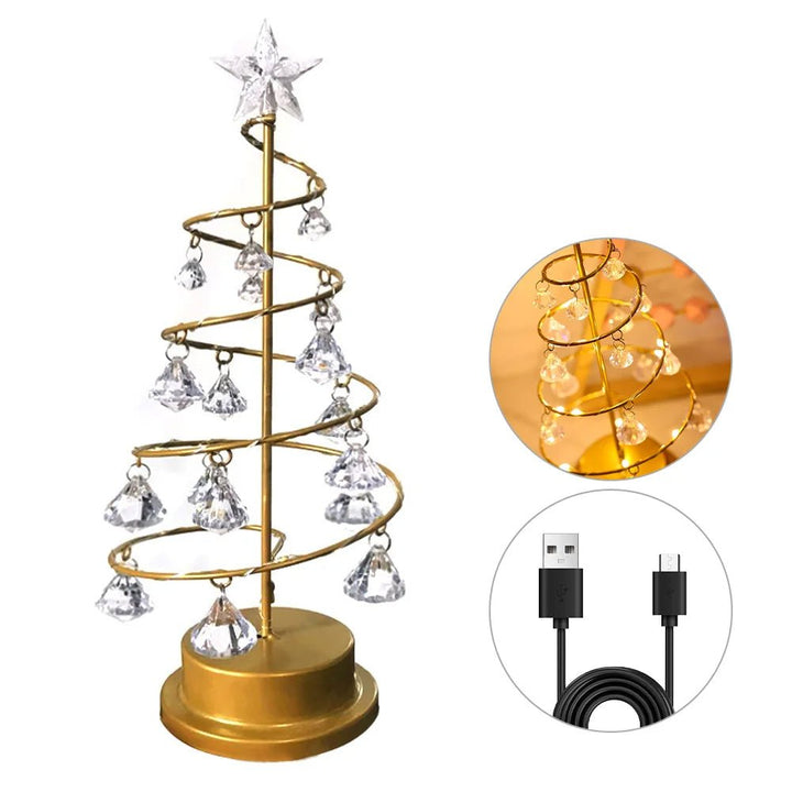 Lisslune | Crystal Christmas Tree LED Lamp – Sparkling Christmas, Valentine’s, or Birthday Decor for a Dreamy Bedroom Glow
