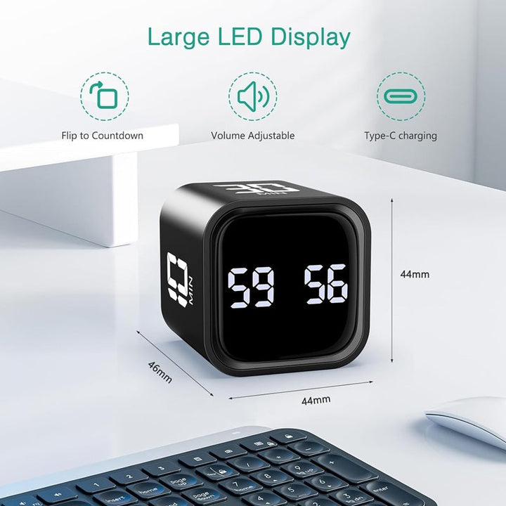 Lisslune | Smart Cube Timer with Gravity Sensing and LED Display
