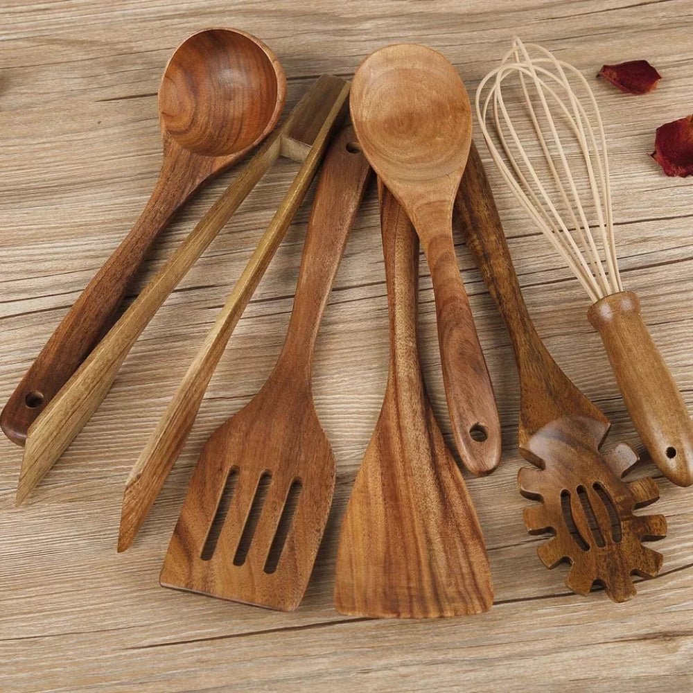 Lisslune | CULINAWOOD Utensil Set – Premium Teak Cooking Tools for Sustainable Use