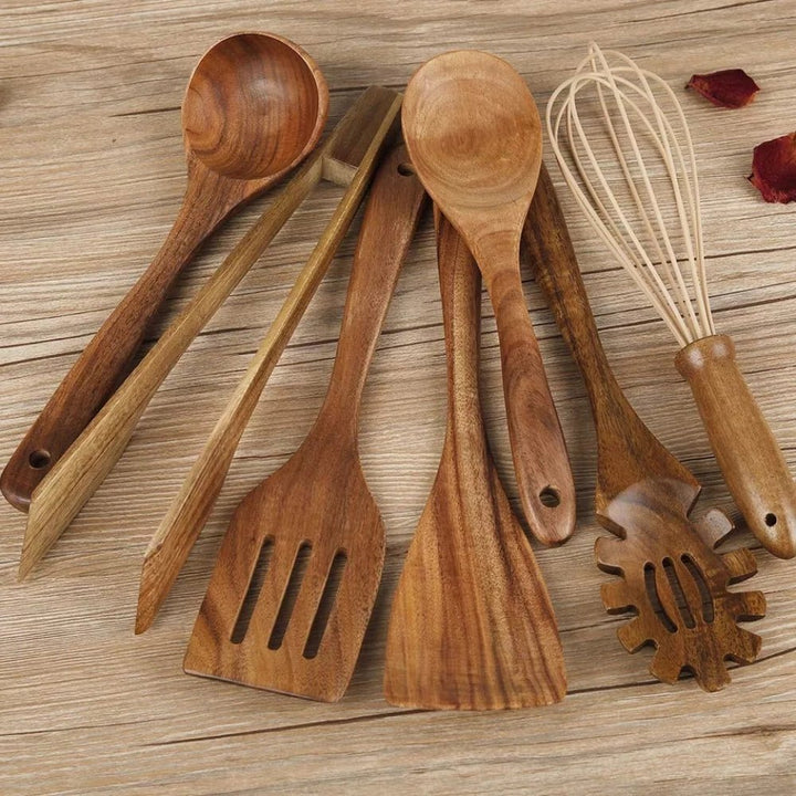 Lisslune | CULINAWOOD Utensil Set – Premium Teak Cooking Tools for Sustainable Use