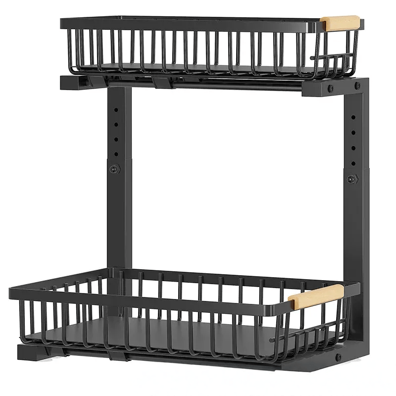 Lisslune | Curcura – Heavy-Duty Adjustable Steel Under Sink Organizer for Kitchen & Bathroom