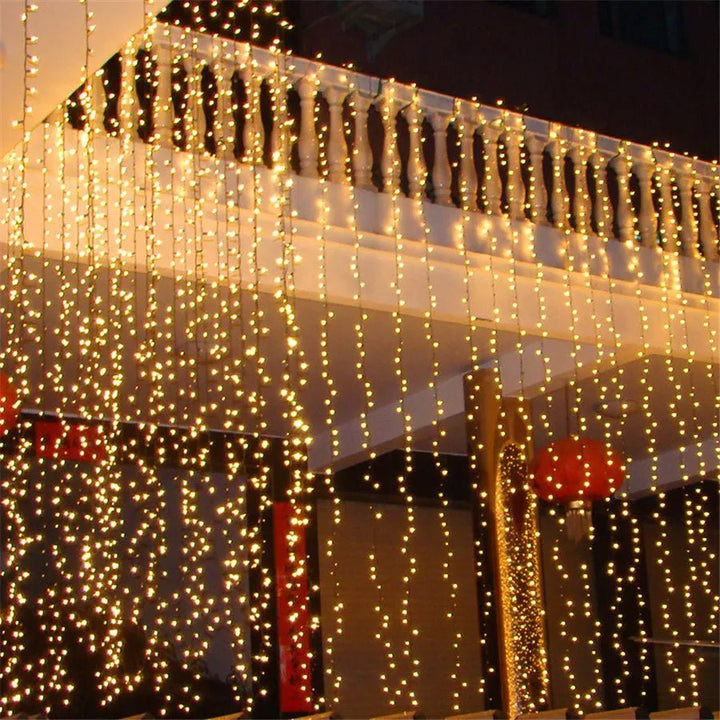 Lisslune | Curtain Christmas Lights 8 Modes Control - Remote Control Christmas Decorative Hanging String Lights