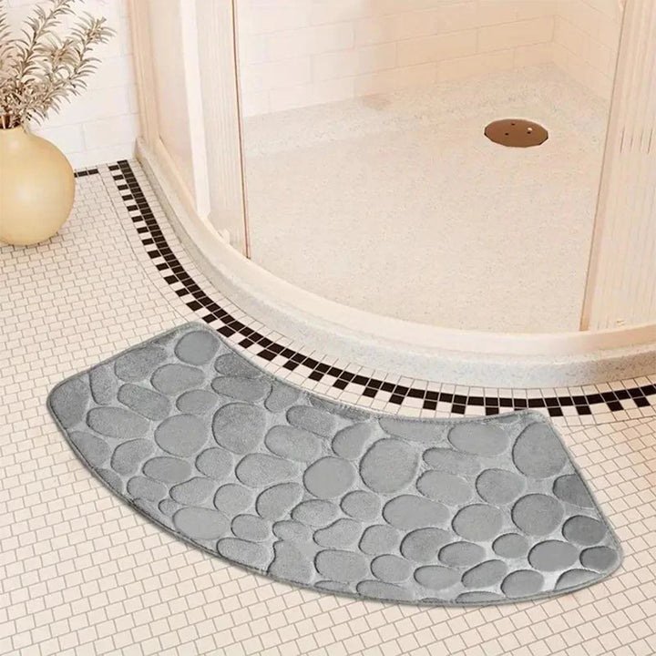 Lisslune | Curved Bathroom Mat - Thick Absorbent Non-Slip Bath Mat for Bathroom Safety