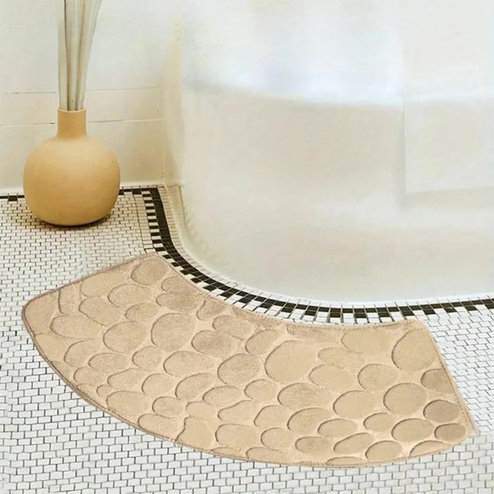 Lisslune | Curved Bathroom Mat - Thick Absorbent Non-Slip Bath Mat for Bathroom Safety