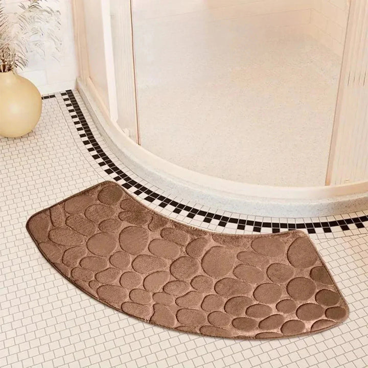 Lisslune | Curved Bathroom Mat - Thick Absorbent Non-Slip Bath Mat for Bathroom Safety
