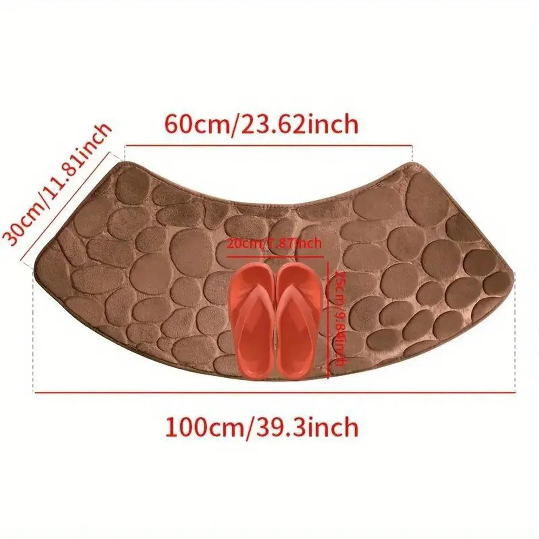 Lisslune | Curved Bathroom Mat - Thick Absorbent Non-Slip Bath Mat for Bathroom Safety