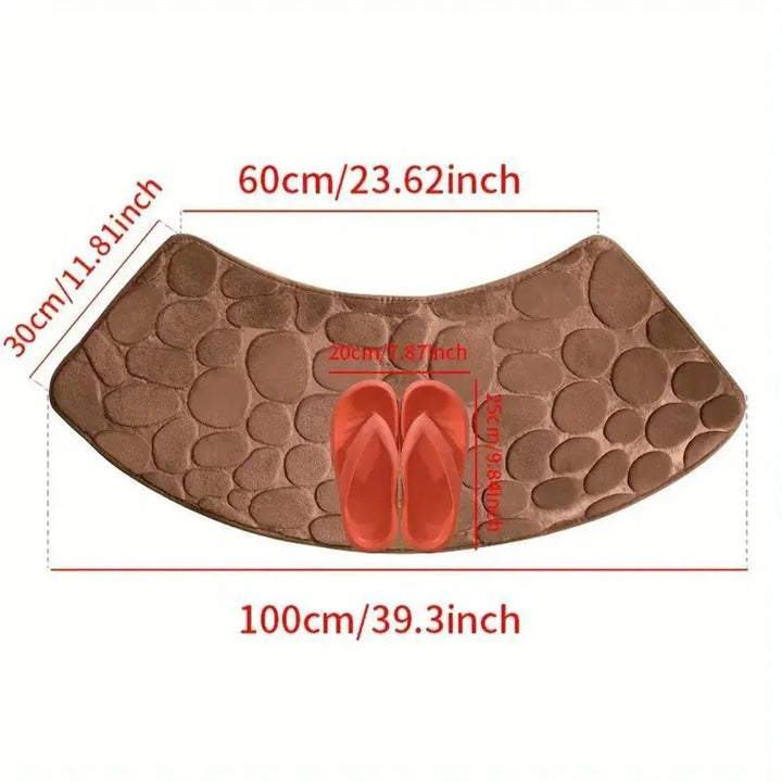 Lisslune | Curved Bathroom Mat - Thick Absorbent Non-Slip Bath Mat for Bathroom Safety