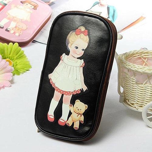 Lisslune | Adorable Cartoon Doll Girl Illustrated Storage Bag and Organizer
