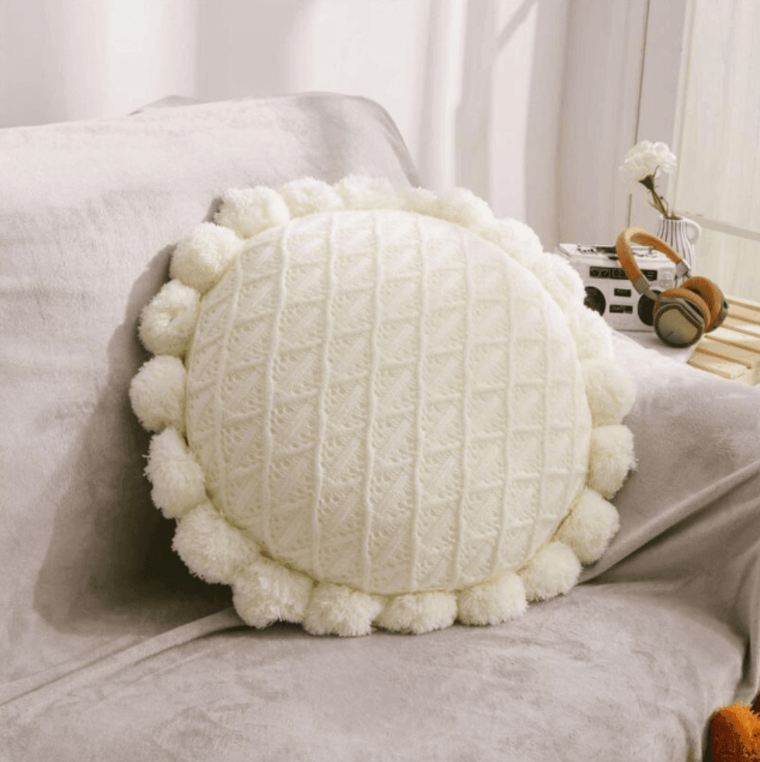 Lisslune | Sweet Pom Pom Tassel Round Cushion
