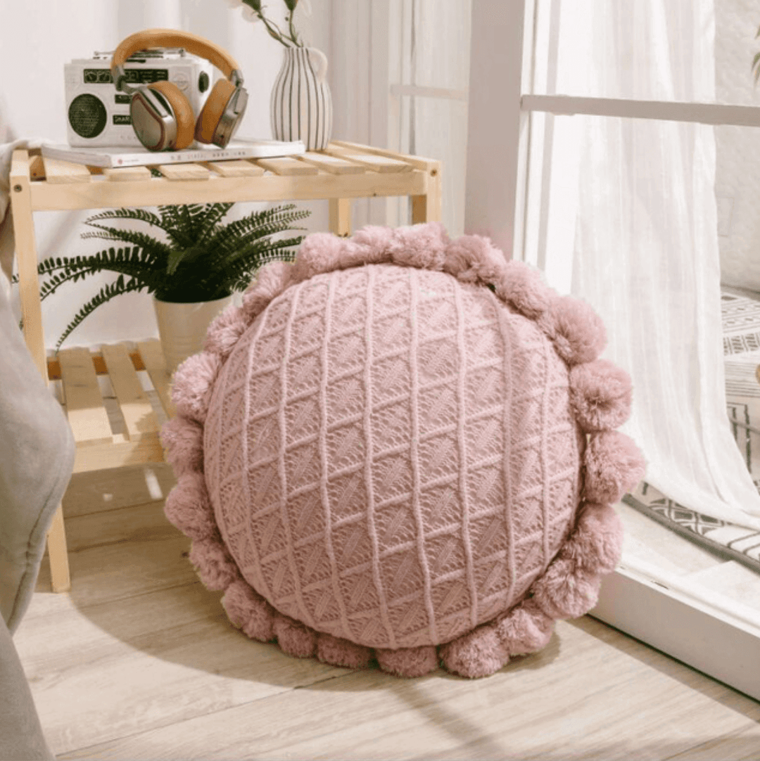 Lisslune | Sweet Pom Pom Tassel Round Cushion