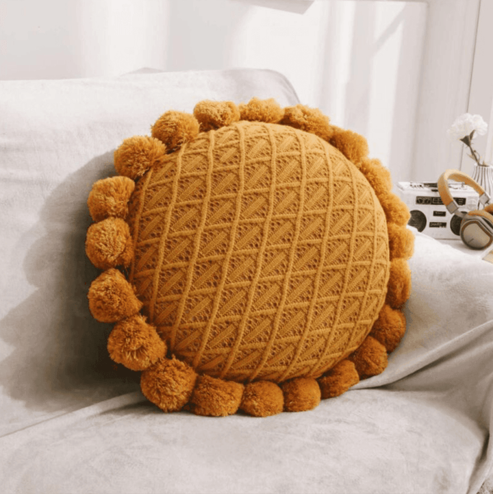 Lisslune | Sweet Pom Pom Tassel Round Cushion