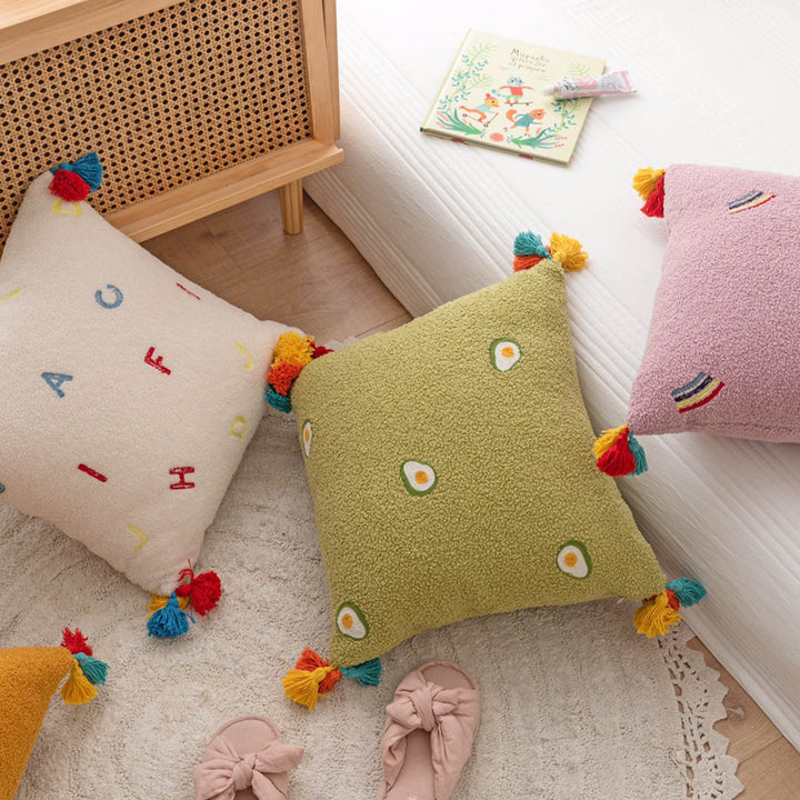 Rynx Cute Embroidered Children's Room Pillow