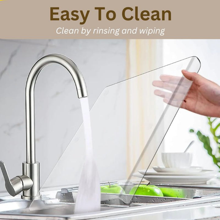 Lisslune | Clear Cutting Board with Counter Lip | Transparent Acrylic Kitchen Board