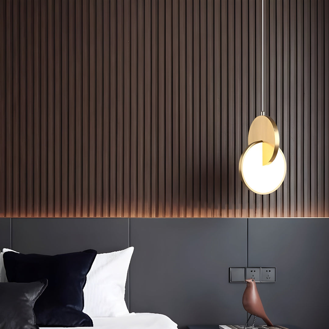Lisslune | NordicGlow – Modern Scandinavian LED pendant lamp with round frame and warm glow
