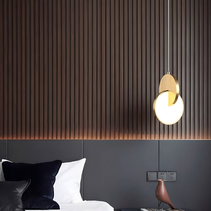 Lisslune | NordicGlow – Modern Scandinavian LED pendant lamp with round frame and warm glow