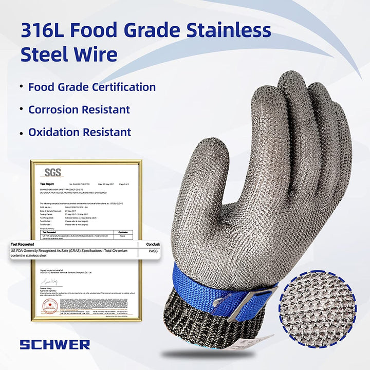 Lisslune | Food grade stainless steel mesh metal glove