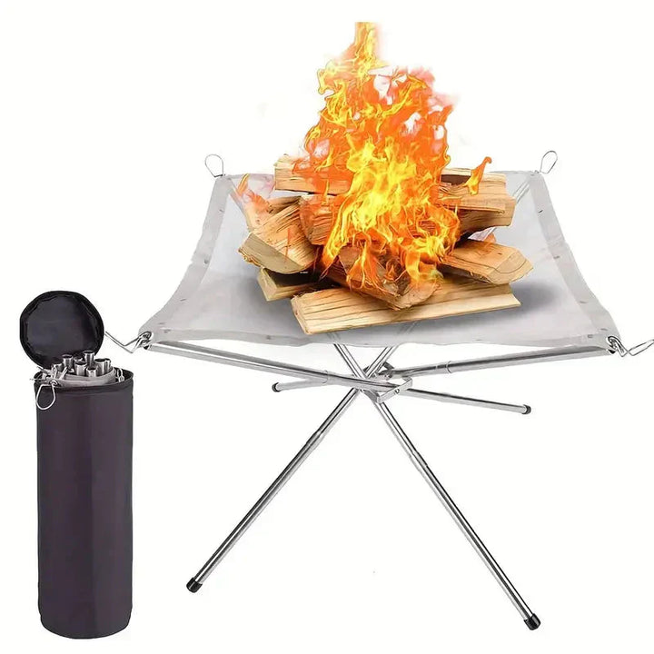 Lisslune | Foldable Fire Pit Stand – Portable Fire Pit for Camping & Outdoor