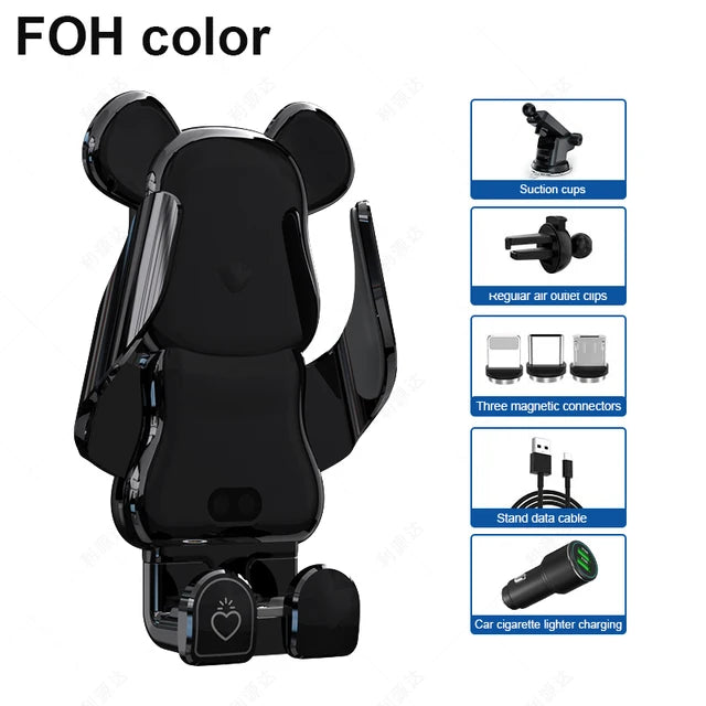 Lisslune | Innovative 15W Wireless Fast Charger Car Phone Holder - Mobile Device Holder for Car Accessories