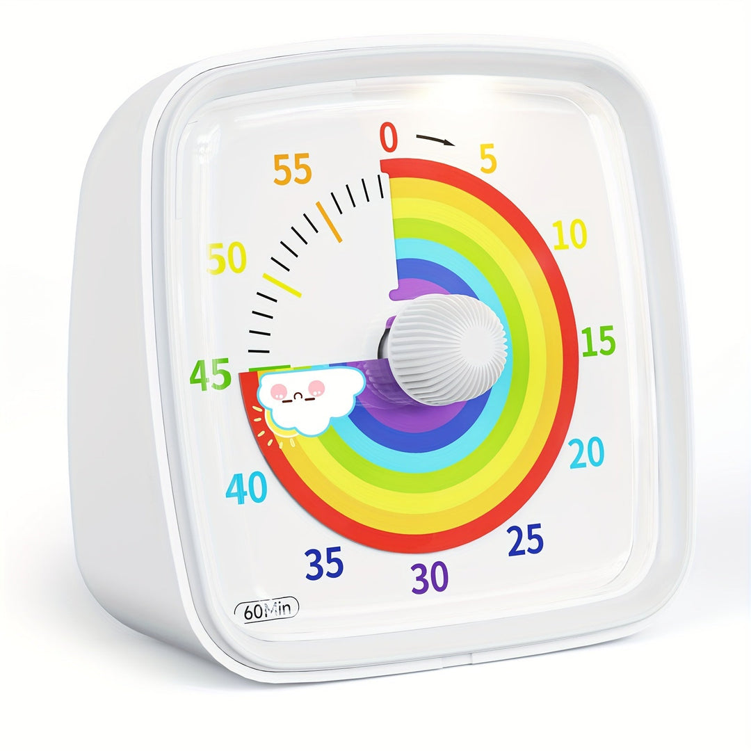 Lisslune | Rainbow Time Management Timer – Visual 60-Minute Countdown Timer for Study, Work and Home