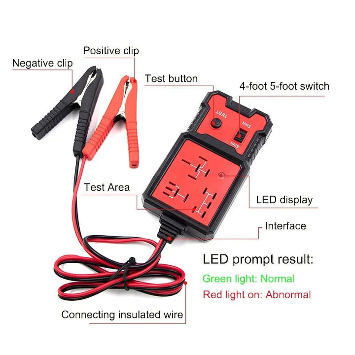 Lisslune | 12V Universal Car Relay Tester with LED Diagnostic Indicators