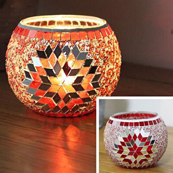 Lisslune | European Retro Glass Mosaic Tealight Holder