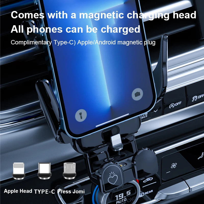 Lisslune | Innovative 15W Wireless Fast Charger Car Phone Holder - Mobile Device Holder for Car Accessories