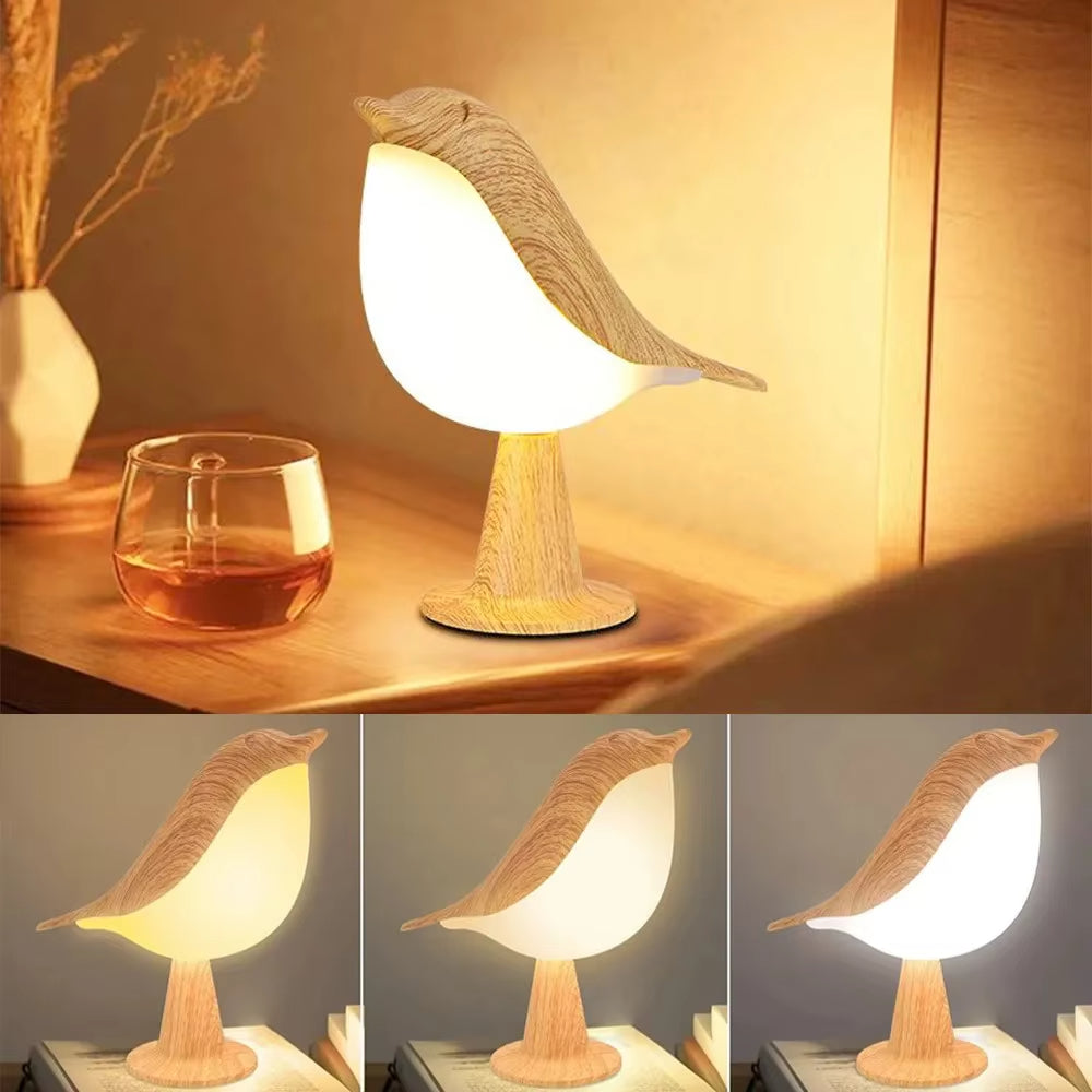 Lisslune | Wooden Bird LED Touch-Switch Night Lamp