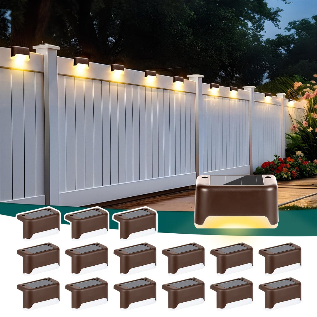 Lisslune | LOVEWE 6pcs/16pcs Solarbetriebene Außen Gartenlichter - Landschaftsbeleuchtung Und, LED Solarlichter Für Haushaltsgartenanordnung, Treppen, Deck, Zaun, Terrasse, Wand, Geländerdekoration -Auto-An/Aus, 12Std Beleuchtung, Langlebig,