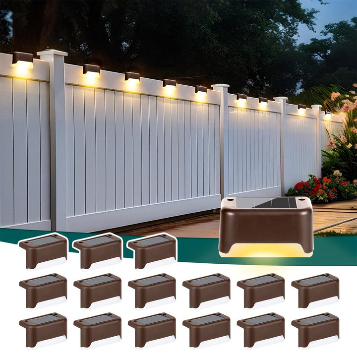 Lisslune | LOVEWE 6pcs/16pcs Solarbetriebene Außen Gartenlichter - Landschaftsbeleuchtung Und, LED Solarlichter Für Haushaltsgartenanordnung, Treppen, Deck, Zaun, Terrasse, Wand, Geländerdekoration -Auto-An/Aus, 12Std Beleuchtung, Langlebig,