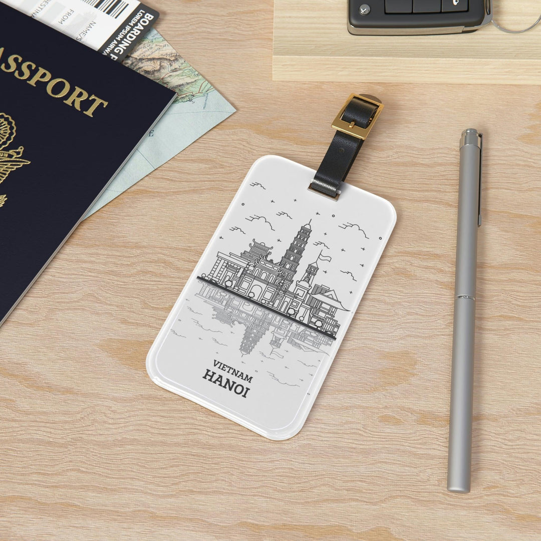 Lisslune | Vietnam Elegant Luggage Tag: Stylish Acrylic Tag with Leather Strap
