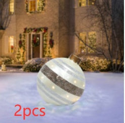 Lisslune | Inflatable Christmas Ball Outdoor Decoration 60cm – Weather Resistant PVC Christmas Decoration