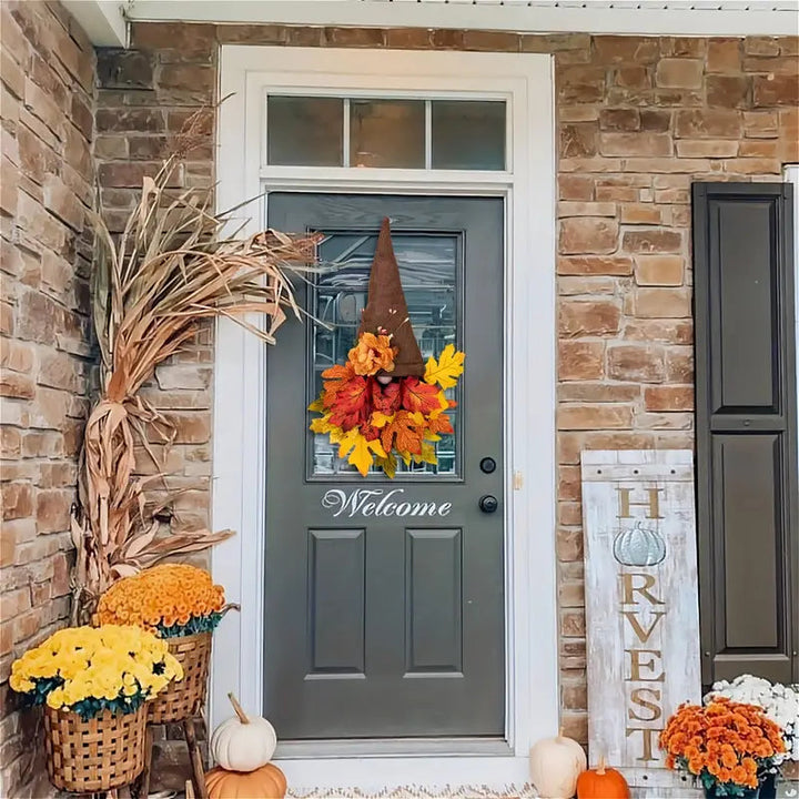 Lisslune | Fall Maple Gnome Front Door Hanger